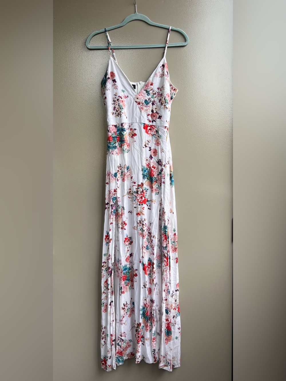 PARISIAN Floral Maxi Dress White Multicolor Peasant Chic Resort Boho Cottagecore - Picture 5 of 15